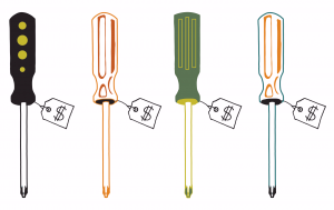 Screwdrivers at various price points. Which will you buy?